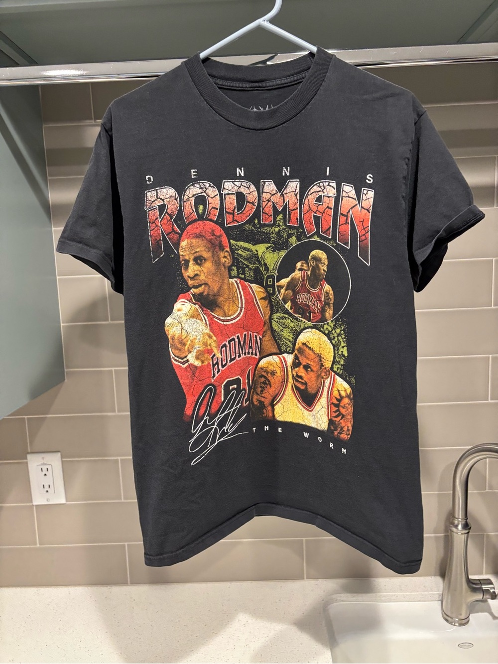 Dennis Rodman Chicago Bulls Graphic Tee Rodman Apparel Size M Black